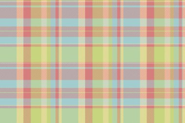 Giysi dokusu ekose kumaş, yerli kumaş desen kontrolü. Kırmızı ve açık renk paletinde dikdörtgen arkaplan tartan vektörü zorluğu.