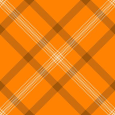 Düz desensiz doku, marka kontrolü ekose vektörü. Parlak ve turuncu renk paletinde genç kumaş arka plan tartanı.