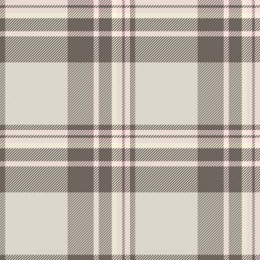 Pastel ve açık renklerde tartsız bir vektör dokusuna sahip ekose tekstil arkaplanının desensel kumaş kontrolü.