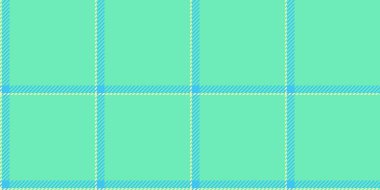 Gerçekçi ekoseli kumaş, şükran günü desenli tartan. Naneli ve cyan renk paletindeki güzel doku arka plan tekstil vektörü.