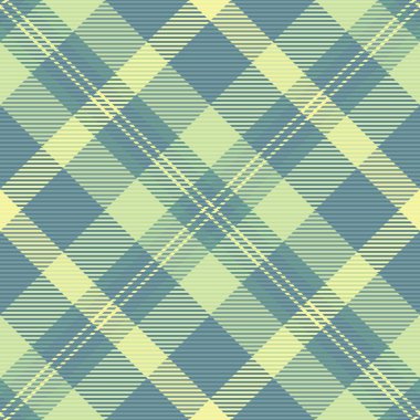 Folklor tekstil arka plan dokusu, bahar kontrolü kusursuz vektör. Pastel ve cyan renk paletinde kumaş tartan desenler paketleniyor.