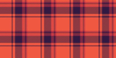 Düz desenli tekstil ekose, diwali doku kontrolü vektörü. Arkaplan kumaş tartan arkaplan kırmızı ve koyu renk paletinde pürüzsüz.