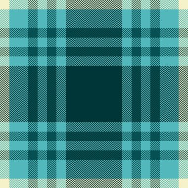Ulusal vektör şablonu kontrolü, mutlu noeller dikişsiz kumaş tartan. Cyan ve koyu renk paletinde tasarımcı arkaplan tekstil deseni.