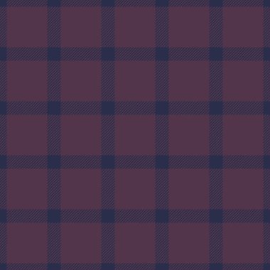 Damgasız desenli kumaş, devamlılık tekstil arka plan vektörü. Üniforma deseni koyu ve pembe renk paletinde ekoseyi kontrol et.