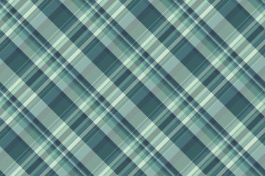 Azul tartan dokusu arkaplan, golfte pürüzsüz şekil vektörü. Dikdörtgen kumaş kumaş ekoseli cyan ve pastel renk paletini kontrol et.