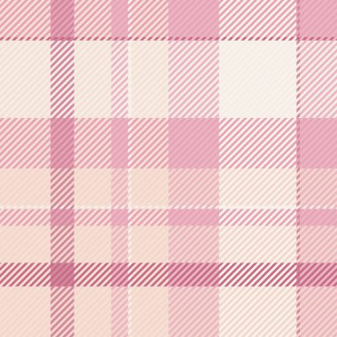 Kıyafet dokusu pürüzsüz arka plan, kaba kontrol vektör kumaşı. Romantik desenli ekose kumaş açık renk ve keten renk paleti.