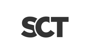 SCT logo tasarım şablonu güçlü ve modern kalın metinlerle. Basit ve minimal tipografi içeren ilk tabanlı vektör logosu. Moda şirket kimliği.