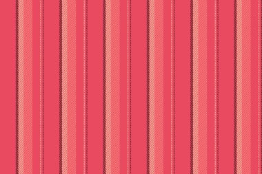 Deko arkaplan vektör deseni, derin tekstil çizgileri dokusu. Çizgili kumaş dikey olarak dikey olarak kırmızı ve turuncu renk paletinde paketleniyor.
