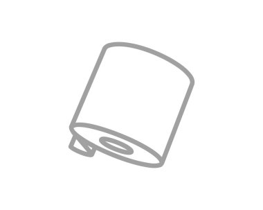 Tuvalet kağıdı rulosu veya tüp ikonu tasarımı, wc için şablon. Banyo temizliği ikonları, mutfak havlusu. Boş yumuşak kaydırma ürünleri.