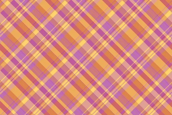 El yapımı tartan kumaş, kızın geçmiş taraması. Kırmızı ve turuncu renklerde kusursuz kumaş vektör deseni.