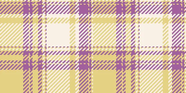 Dirilme dokusu kontrol şablonu, canlı ekoseli tartan dikişsiz. Sarı ve eski dantel renk paletinde rahat arka plan kumaş vektörü.