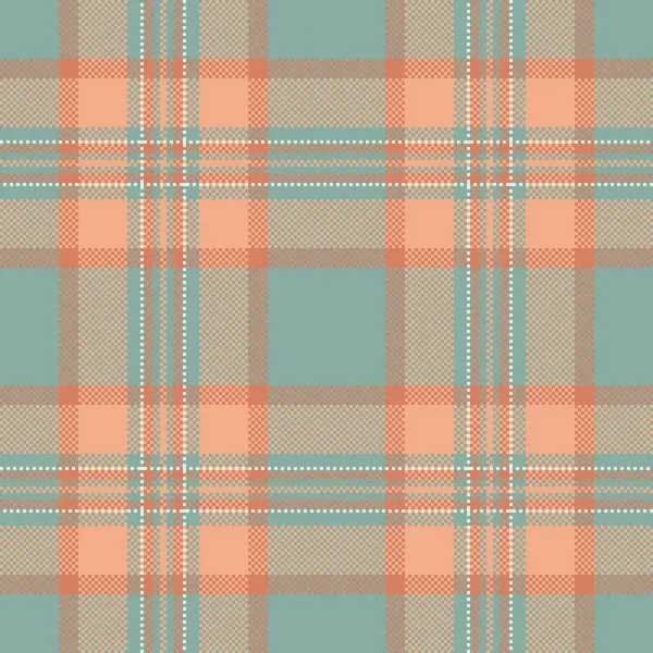 stock vector Blanket textile tartan texture, salmon seamless plaid check. Full fabric vector background pattern in orange and pastel colors palette.