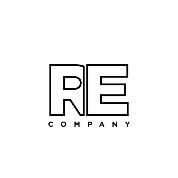 stock vector Trendy letter R and E, RE logo design template. Minimal monogram initial based logotype for company identity.