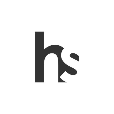 HS yaratıcı geometrik başlangıç tabanlı modern ve minimal logo. Moda yazı tipleri.