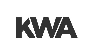 KWA logo tasarım şablonu güçlü ve modern kalın metin ile. Basit ve minimal tipografi içeren ilk tabanlı vektör logosu. Moda şirket kimliği.