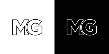 Moda harfi M ve G, MG logo tasarım şablonu. Şirket kimliği için asgari monogram tabanlı logotype.