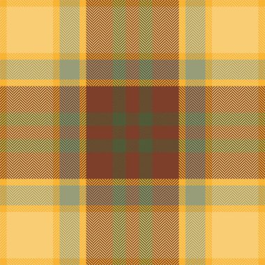 Ekose kontrol deseni turuncu ve kırmızı renklerde. Kusursuz kumaş dokusu. Tartan tekstil baskı tasarımı.