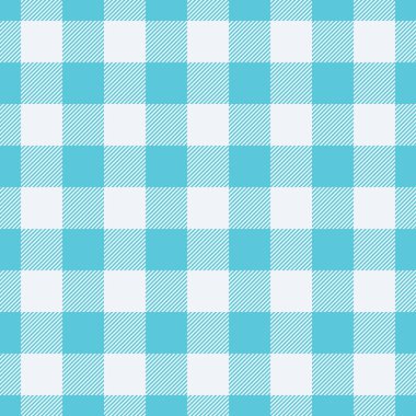 Şükran Günü ekose arka planı kusursuz, kadın vektör kumaş kontrolü. Cyan ve beyaz renk paletinde yıl dönümü tekstil desenli tartan deseni.