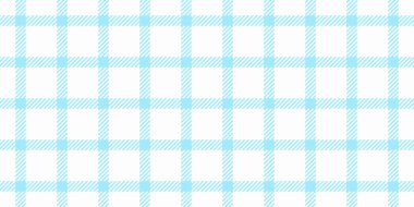 Seçim geçmişi tartan, pürüzsüz tekstil ekose kumaşı. Beyaz ve cyan renk paletinde ayrıntılı desen dokusu kumaş vektörü.