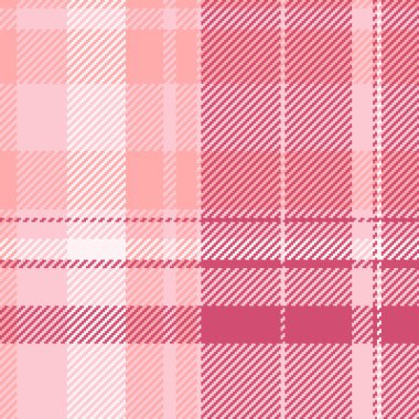 İnce ekose desenli tartan, reklam dokusu kontrolü. Kırmızı ve açık renk paletinde çizik olmayan tekstil kumaşı..