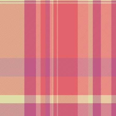 Noel kontrolünde kusursuz vektör, örtüşen arkaplan tartan. Nyc tekstil kumaş ekoseli kırmızı ve pembe renk paleti.
