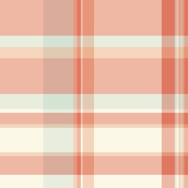 Pastel ekose geçmiş kontrolü, tartan tekstil vektörünü kat. Serin desensiz kumaş deseni ışık ve turuncu renk paletinde.