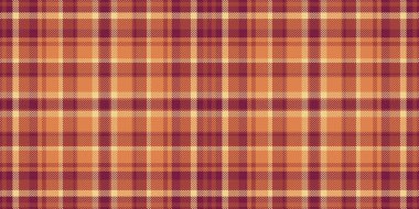 Site vektör dokusu kumaşı, süs kontrolü, tartan dikişsiz. Kapalı dokuma desenli arka plan ekoseli kırmızı ve turuncu renk paleti.