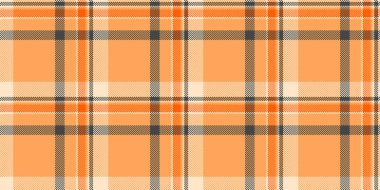 Tatil desenli, pürüzsüz, saten vektör tartan tekstil. 1970 'lerin ekose kumaş arka plan kontrolü turuncu ve bisque renk paleti.