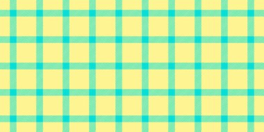 Grafik vektör tekstil kumaşı, sıcak ekoseli tartan kumaşı. Sarı ve gök mavisi renk paletinde arkaplan dokusunu kontrol et.