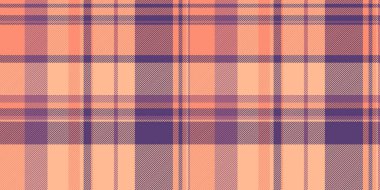 Cazibeli vektör kumaş dokusu, pürüzsüz tekstil kumaşı. Tazılar diş ekoseli desen kontrol turuncu ve mor renk palet arka plan.