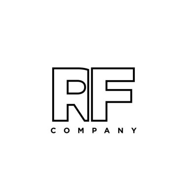 Moda harfi R ve F, RF logo tasarım şablonu. Şirket kimliği için asgari monogram tabanlı logotype.