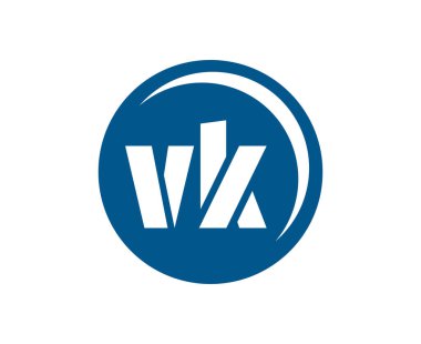 VK spor amblemi ya da takım logosu. Top mağazası, spor şirketi, eğitim ve kulüp rozeti için V ve K harflerinin birleşiminden oluşan top logosu..