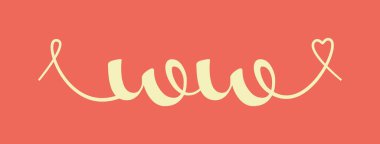 WW ilk düğün monogramı kaligrafi vektör illüstrasyonu. Sevgililer Günü posteri ve tebrik kartı için el yazısı çizilmiş logo tasarımı.