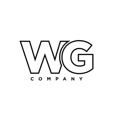 Moda harfi W ve G, WG logo tasarım şablonu. Şirket kimliği için asgari monogram tabanlı logotype.