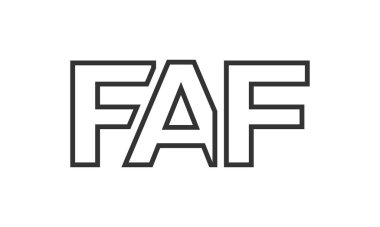 FAF logo design template with strong and modern bold text. Initial based vector logotype featuring simple and minimal typography. Trendy company identity. clipart