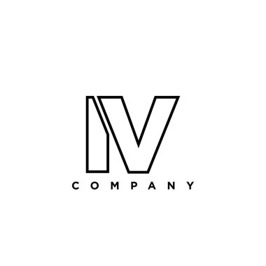 Moda harfi I ve V, IV logo tasarım şablonu. Şirket kimliği için asgari monogram tabanlı logotype.