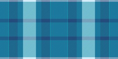 Eğri tartan kumaş pürüzsüz, arka plan vektör dokusunu giyin. Cyan ve mavi renk paletinde zengin tekstil ekoseli kontrol deseni.