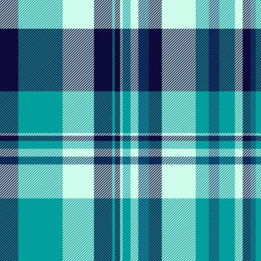 Chic pattern check plaid, throw background seamless tartan. Color textile fabric texture vector in tyrolite blue green and light colors palette. clipart