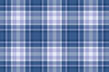 Tatil kumaşı dokusu vektörü, karmaşık, pürüzsüz bir tartan. Kolaj deseni arka plan ekoseli mavi ve açık renk paleti.