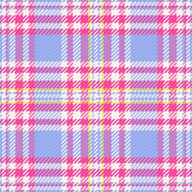 Ekose vektör deseninin kusursuz arkaplan dokusu, mavi ve pembe renklerde tartan deseni ile birlikte..
