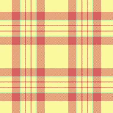Grunge kumaş vektör deseni, Japon ekose kumaşı. Yumuşaklık denetimi dokuyu sarı ve kırmızı renk paletinde tekstil arkaplanı.