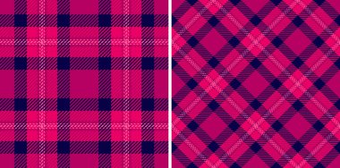 Ekose kumaş desenli, vektör arkaplan kontrollü Tartan kumaşı. Ringa kemiği desenleri için moda ve tasarım için neon renkleri ayarlayın.