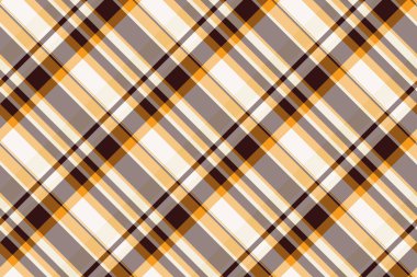 Çizim vektörü arkaplan tartanı, vadi desenli kumaş. Pastel ve kehribar rengi palette antika desen kusursuz tekstil kontrolü.