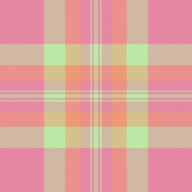 Bebek arkaplan ekoseli, nostaljik desenli tartan tekstil. Paket kumaşı kırmızı ve açık renk paletinde vektör örüntüsünü kontrol et.