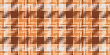 Çizik dokusu pürüzsüz, kimse arka plan tekstilini kontrol etmiyor. Ekose kumaş kumaş dikme turuncu ve beyaz renk paleti.