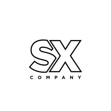 Moda harfi S ve X, SX logo tasarım şablonu. Şirket kimliği için asgari monogram tabanlı logotype.