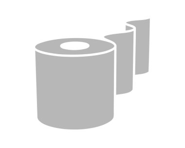 Tuvalet kağıdı rulosu veya tüp ikonu tasarımı, wc için şablon. Banyo temizliği ikonları, mutfak havlusu. Boş yumuşak kaydırma ürünleri.
