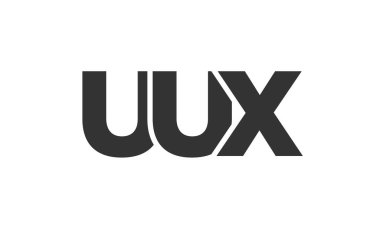 UUX logo tasarım şablonu güçlü ve modern kalın metinlerle. Basit ve minimal tipografi içeren ilk tabanlı vektör logosu. Moda şirket kimliği.