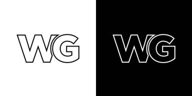 Trendy letter W and G, WG logo design template. Minimal monogram initial based logotype for company identity. clipart