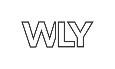 Güçlü ve modern kalın metinli WLY logo tasarım şablonu. Basit ve minimal tipografi içeren ilk tabanlı vektör logosu. Moda şirket kimliği.
